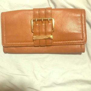 Michael Kors large leather buckle clutch